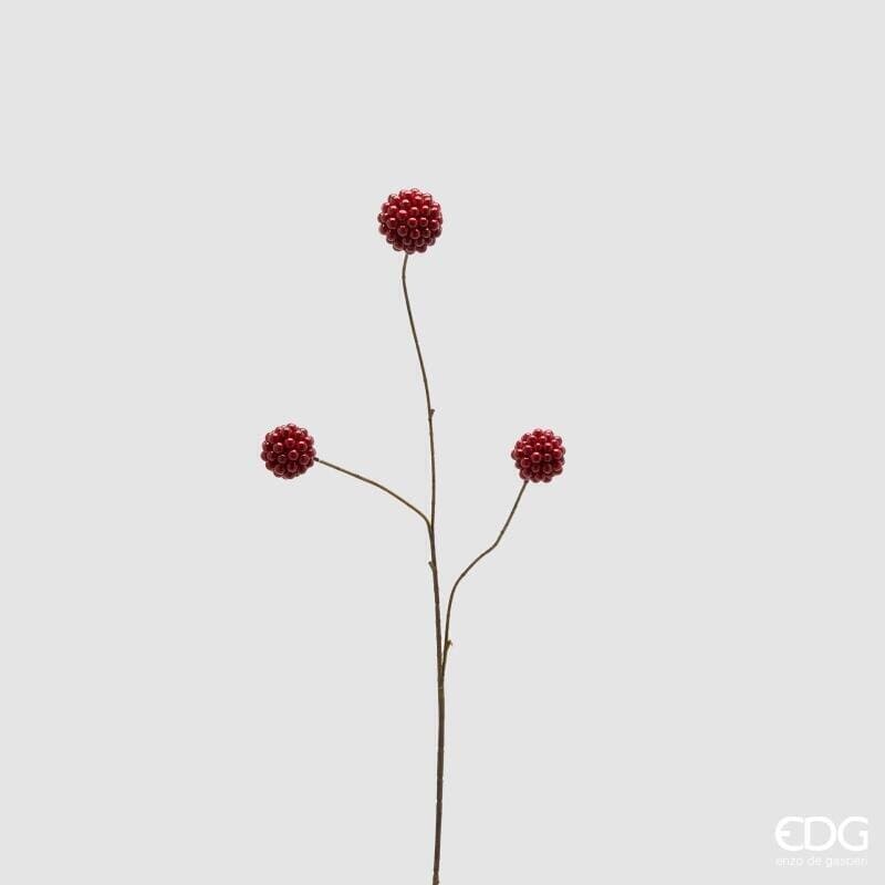 Ramo di bacche rosse artificiale EDG 80 cm. Elegante addobbo con sfere per albero e casa. Acquista online su Savino Arte e Design!