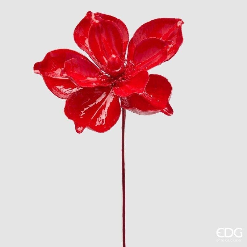 Ramo di magnolia glossy rosso EDG 65 cm. La decorazione natalizia ideale per il tuo albero o per la casa. Acquista online su Savino Arte e Design!