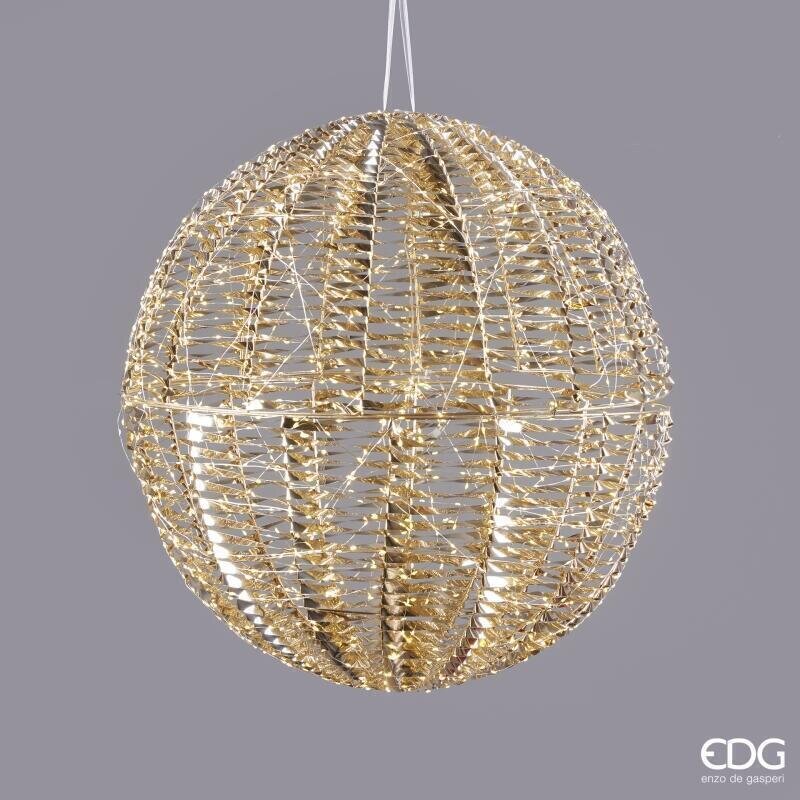 Sfera luminosa sospesa Stripes EDG diametro 50 cm con 960 microled caldi. Elegante palla di luce da esterno ed interno. Acquista su Savino Arte e Design!