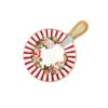Brandani Tagliere formaggio Le Chicche in porcellana e bamboo con coltellino. Piatto da portata natalizio per aperitivi. Acquista su Savino Arte e Design!