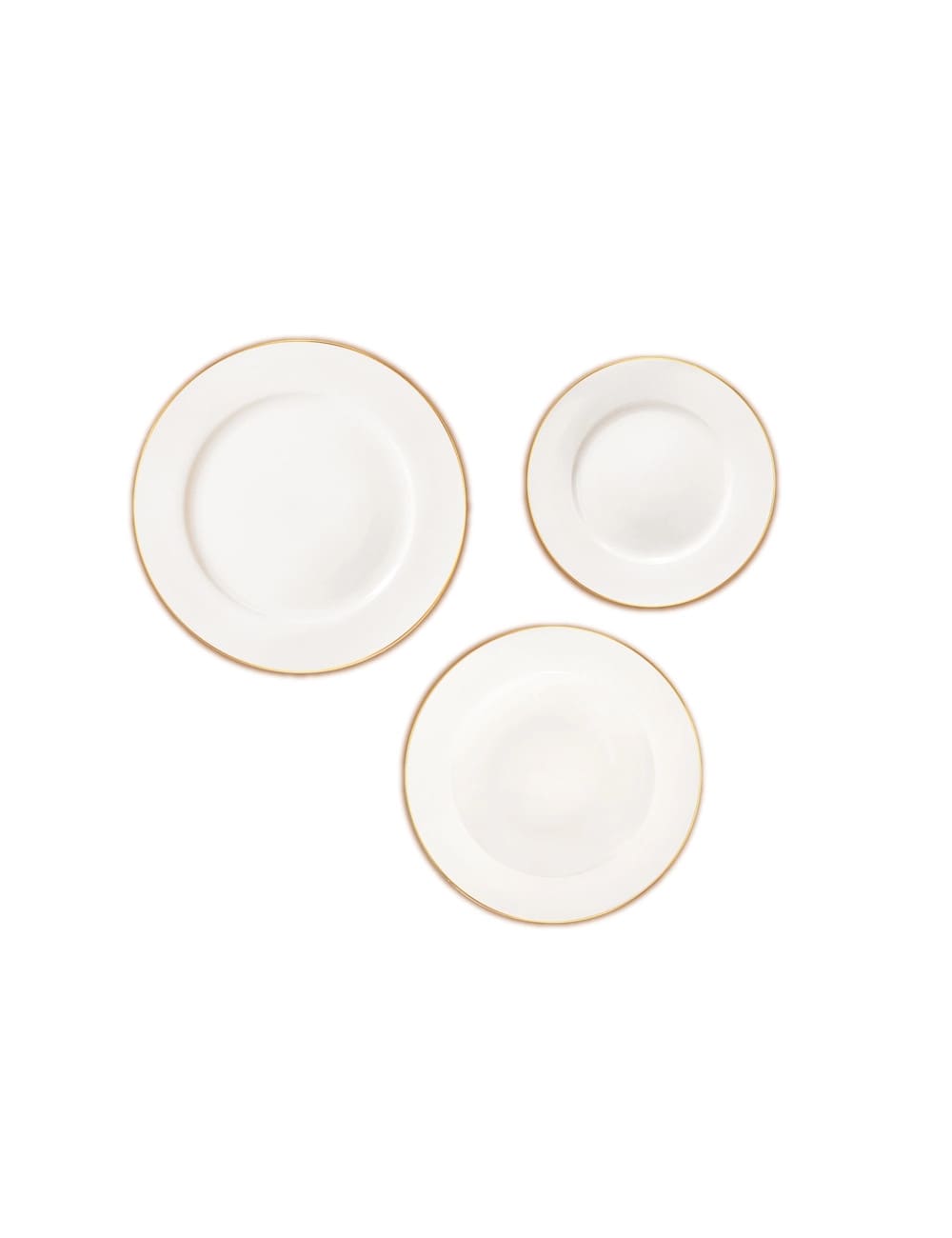 Brandani servizio piatti 18 pezzi Filo Oro in New Bone China. Set completo per 6 persone elegante con filo dorato. Acquista su Savino Arte e Design!