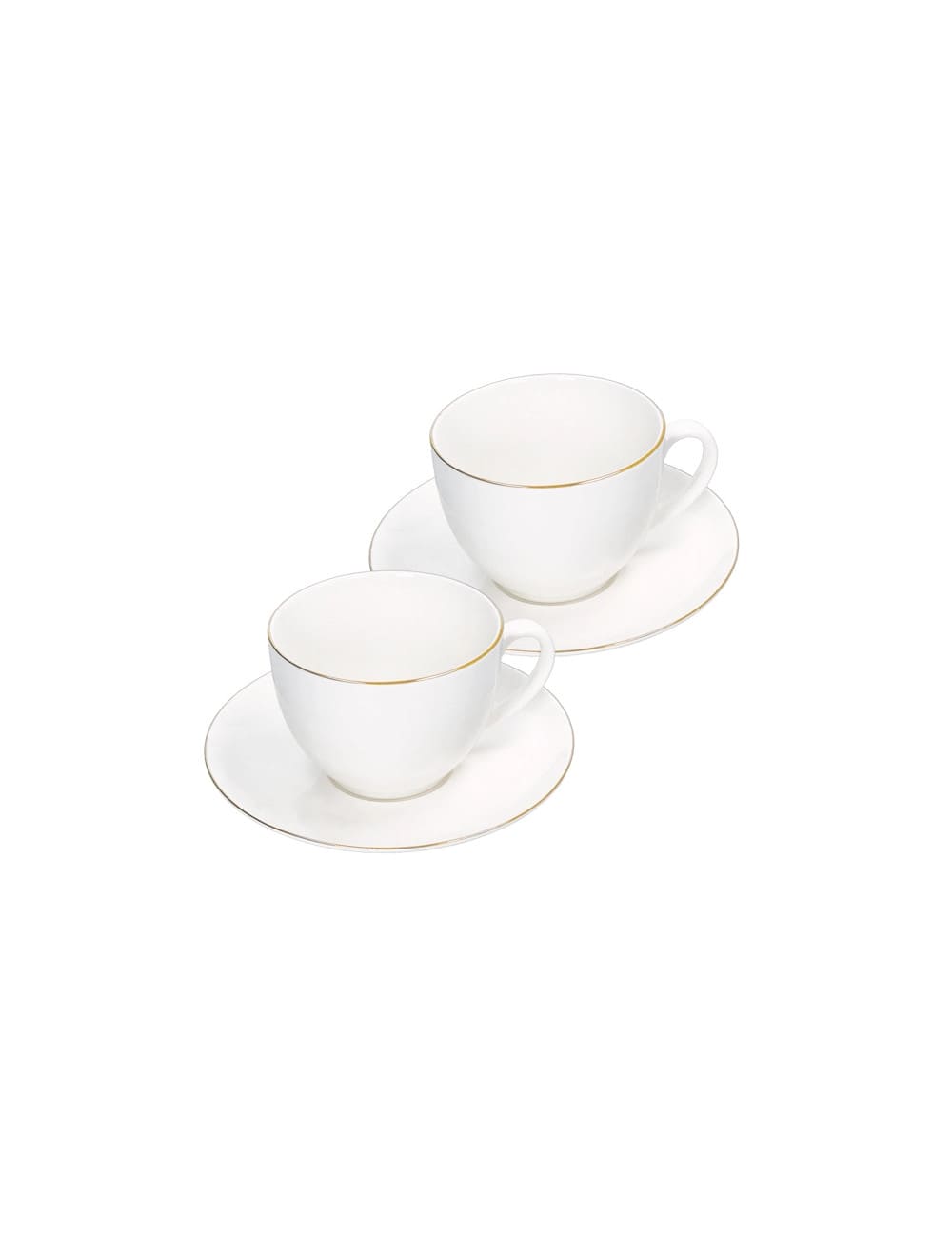 Brandani Set 2 tazzine da caffè Filo Oro in New Bone China bianca con piattino. Eleganti tazzine per espresso e pause speciali. Acquista su Savino Arte e Design!