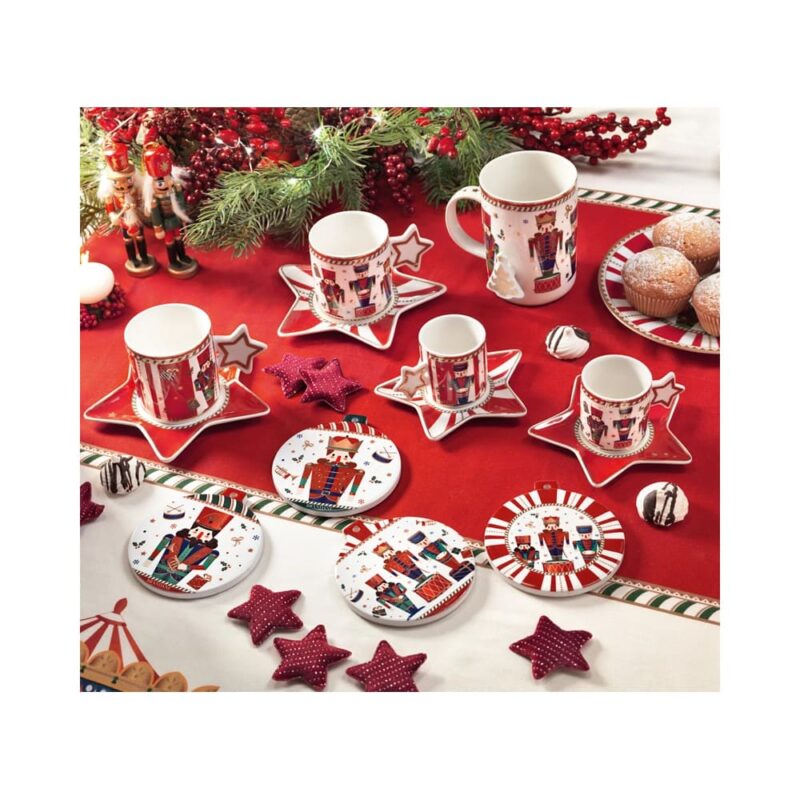 Alternative view of BRANDANI Set 2 Tazzine Caffè Lo Schiaccianoci in New Bone China con Piattino a Stella