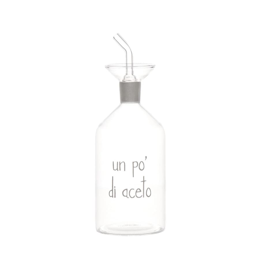 SIMPLE DAY Acetiera in Vetro Borosilicato con Beccuccio Versatore "Un Po' di Aceto" - immagine 2