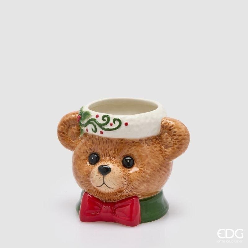 Vaso orsetto in ceramica con papillon EDG. Scopri il complemento natalizio perfetto per la tua casa. Acquista online su Savino Arte e Design!