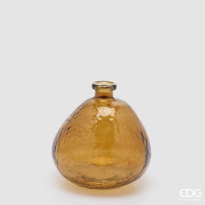 Vaso monofiore in vetro effetto martellato marrone EDG 17,5 cm. Regala eleganza e calore alla casa. Acquista online su Savino Arte e Design!