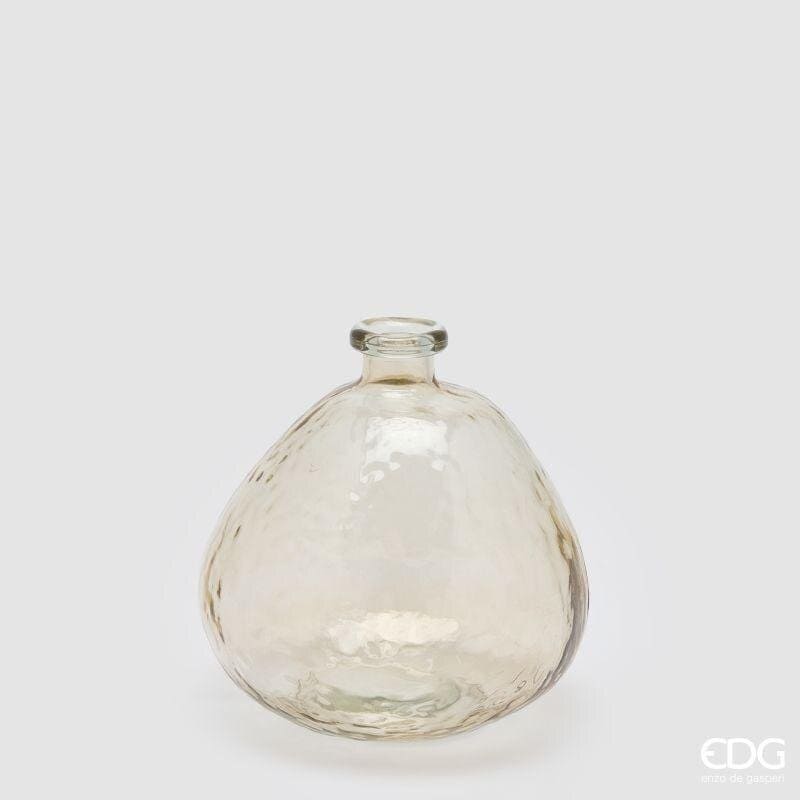 Vaso monofiore in vetro effetto martellato sabbia EDG 17,5 cm. Aggiungi calore e raffinatezza alla casa. Acquista online su Savino Arte e Design!