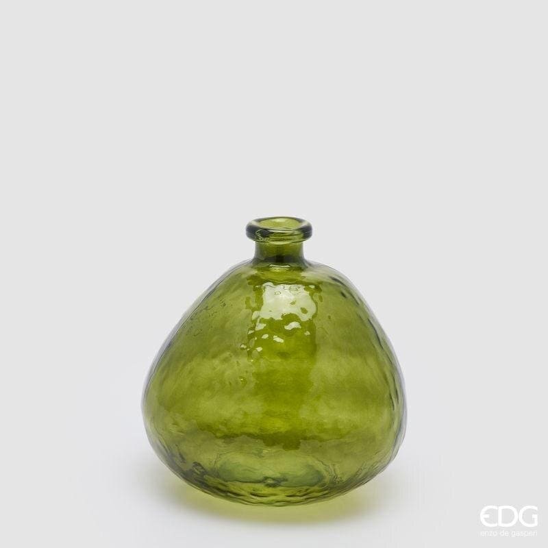 Vaso monofiore in vetro effetto martellato verde EDG 17,5 cm. Aggiungi eleganza e luce alla tua casa. Acquista online su Savino Arte e Design!