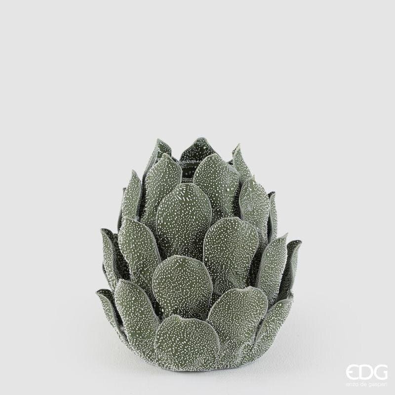 Vaso pigna ceramica effetto zucchero EDG verde 20cm: dettaglio d'arredo compatto, elegante e propiziatorio, perfetto per arricchire tavole e scaffali.