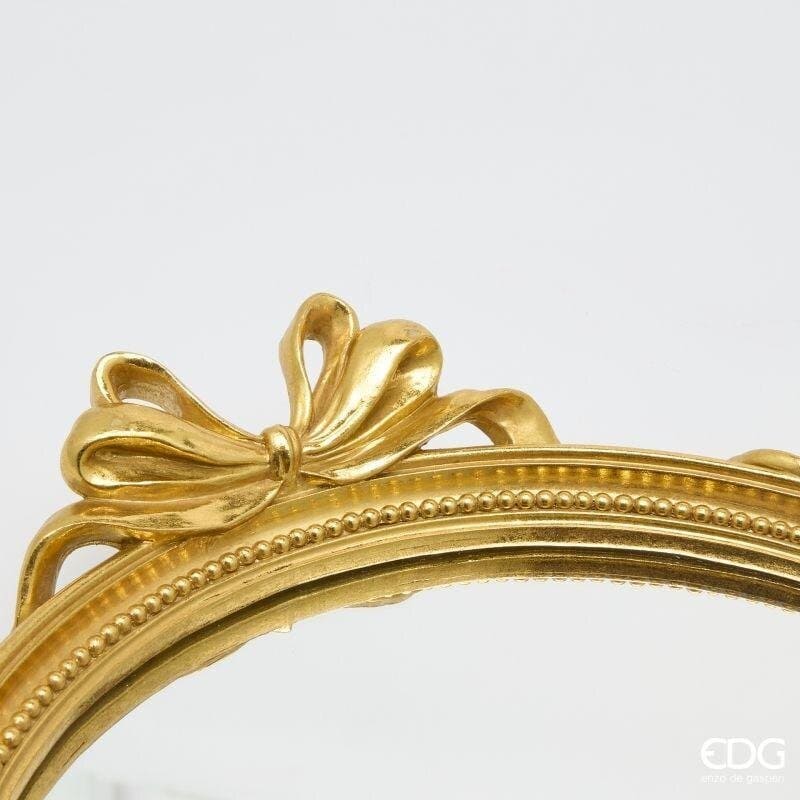 Alternative view of EDG Vassoio a Specchio Ovale con Fiocchi Oro 37 cm