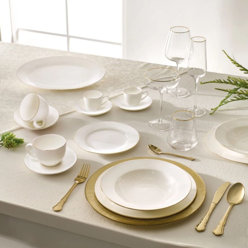 Alternative view of BRANDANI Servizio di Piatti 18 Pezzi Filo Oro in New Bone China