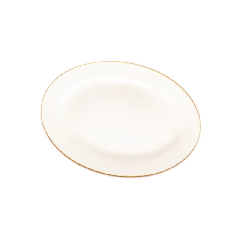 Brandani Vassoio ovale Filo Oro in pregiata New Bone China bianca. Piatto da portata elegante per occasioni speciali e festività. Acquista su Savino Arte e Design!