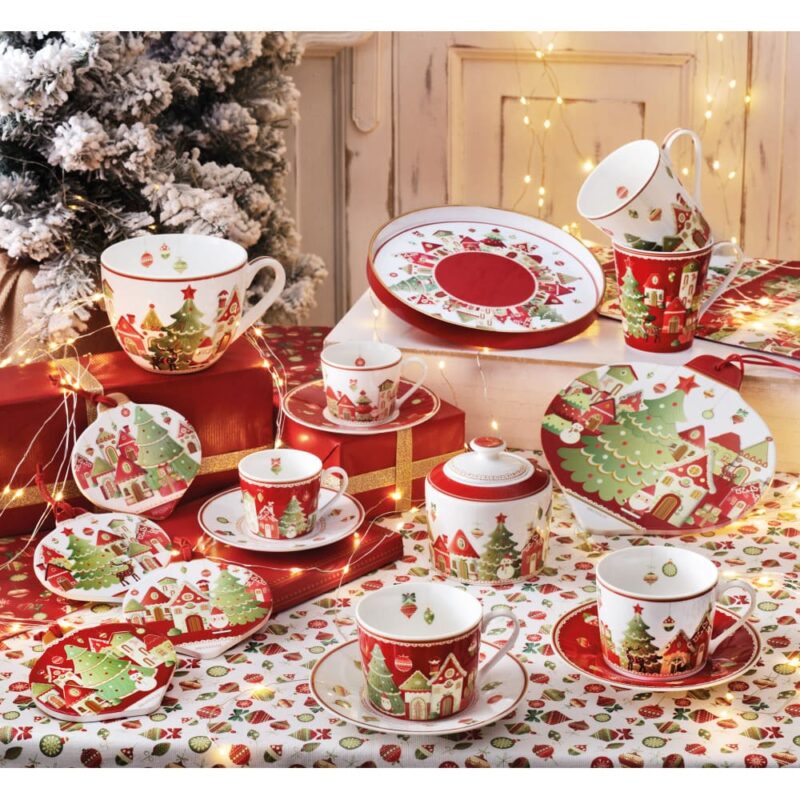 Alternative view of BRANDANI Zuccheriera Villaggio in Festa in New Bone China con Coperchio