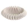 Centrotavola in marmo bianco 30 cm con lavorazione ondulata e plissetata. Elegante coppa d'arredo scultorea per il soggiorno. Acquista online!