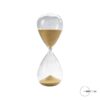 Clessidra decorativa Mascagni H 30 cm in vetro cristallino con sabbia dorata. Elegante scultura da tavolo e soggiorno. Acquista su Savino Arte e Design!