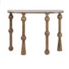 Consolle d'ingresso mezzaluna in legno massello di mango 107x38 cm. Design scultoreo con gambe tornite a sfere. Acquista online su Savino Arte e Design!