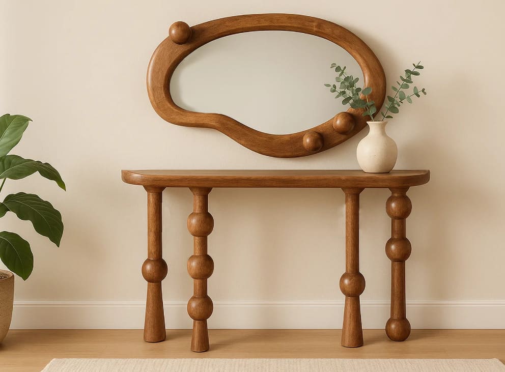 ITEM Consolle in Legno Massello di Mango con Gambe Sferiche - immagine 2