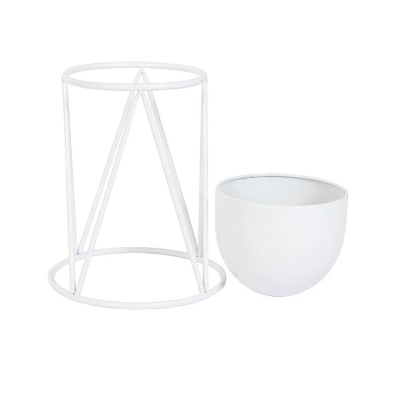 Alternative view of ITEM Set 3 Fioriere Portavasi da Interno ed Esterno in Metallo Bianco 38x80 cm