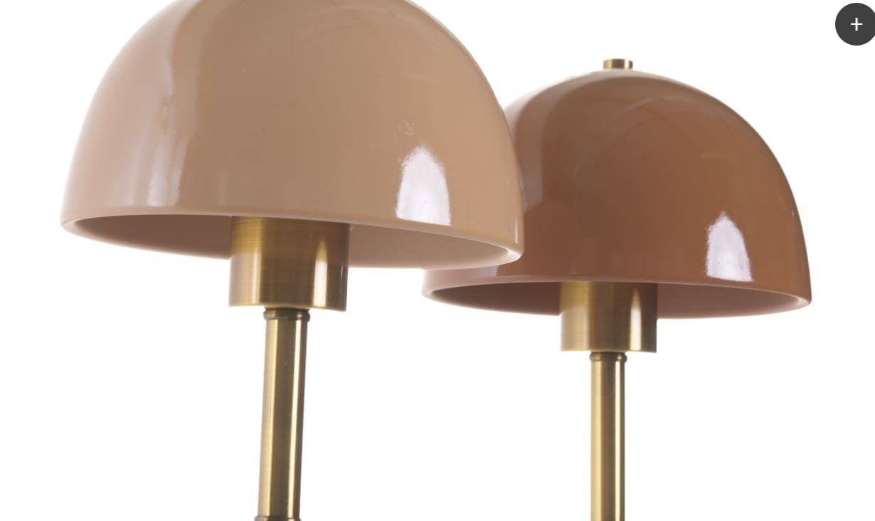 ITEM Lampada da Tavolo Moderna a Fungo in Metallo Rosa e Oro 17x35 cm - immagine 2
