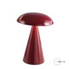 Lampada da tavolo LED ricaricabile a fungo Mascagni bordeaux lucido H 21 cm. Paralume orientabile e tecnologia touch senza fili.