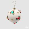 Sfera di Natale EDG 10 cm in vetro bianco opaco con bolle tridimensionali rosse, verdi e dorate. Candore unico. Acquista su Savino Arte e Design!