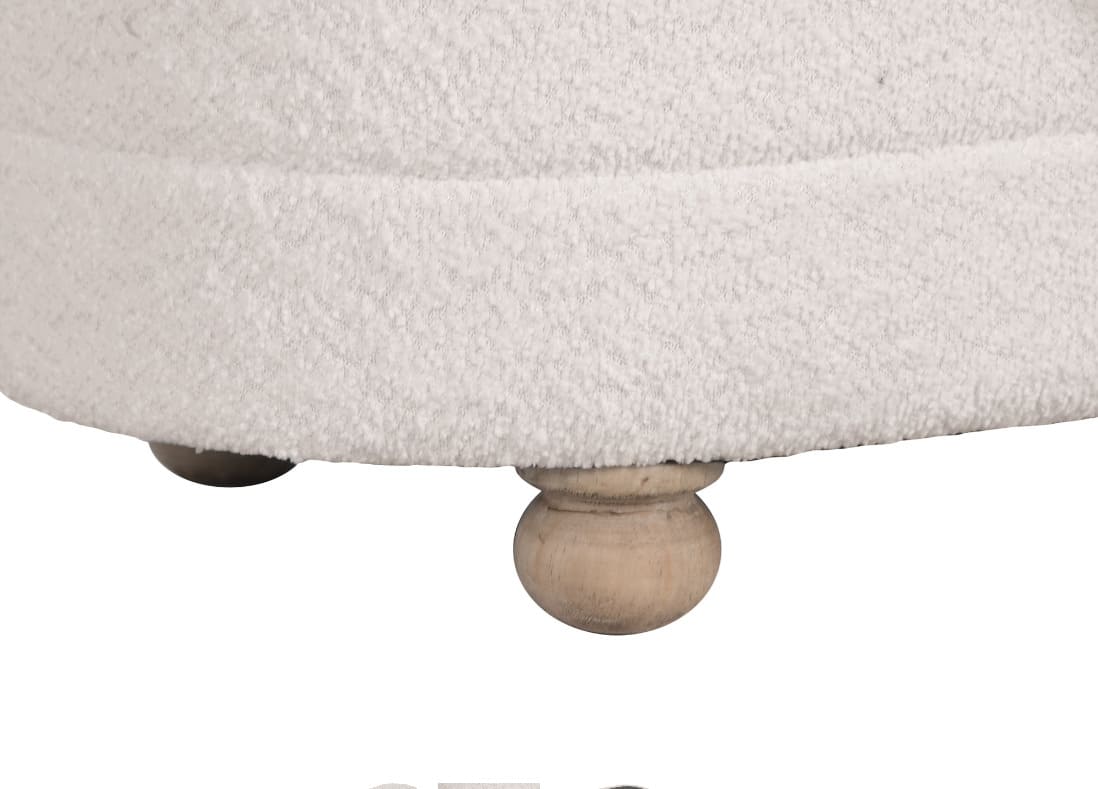 ITEM Set 3 Pouf Contenitore Ovali in Bouclé Bianco Cream - immagine 3