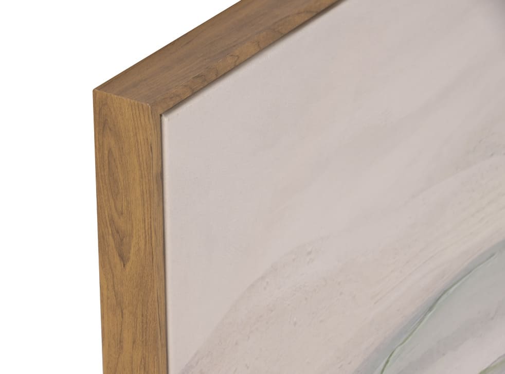 Quadro Moderno Astratto Quadrato 80x80 su Tela Paesaggio Salvia e Azzurro con Cornice - immagine 2