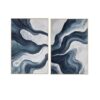 Quadro astratto su tela 82x122 cm con onde fluide blu notte, effetto marmo e cornice inclusa. Vendita pezzo singolo in varianti assortite. Acquista su Savino Arte e Design!