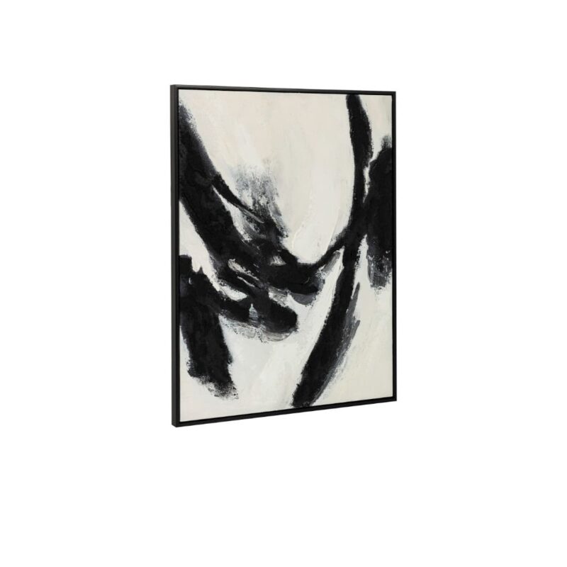 Alternative view of Quadro Astratto Moderno 60x80 Nero e Bianco su Tela con Cornice
