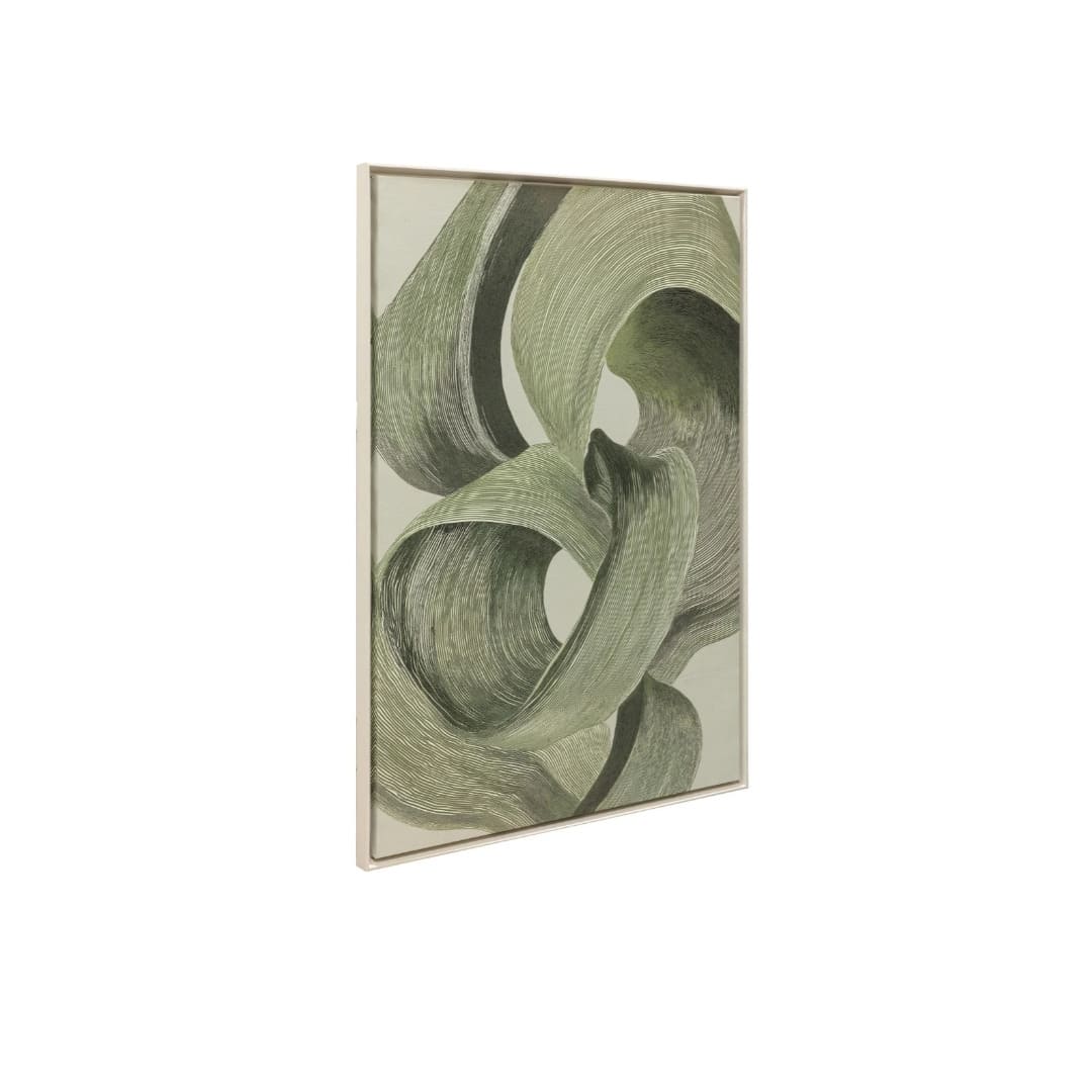 Quadro Moderno Astratto su Tela 80x120 Verde Salvia con Cornice - immagine 3