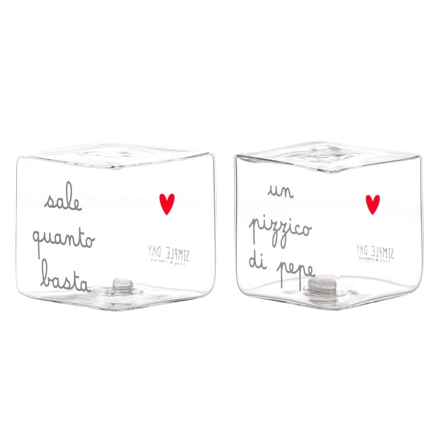 SIMPLE DAY Set Sale e Pepe in Vetro "Sale Quanto Basta - Un Pizzico di Pepe" - immagine 2
