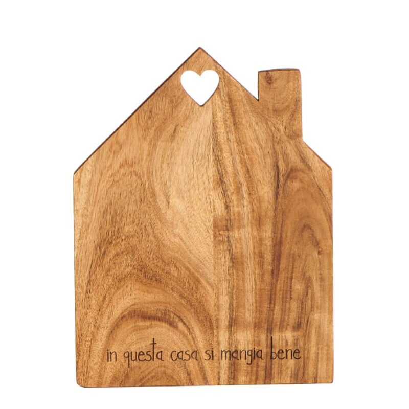 Alternative view of SIMPLE DAY Tagliere a Forma di Casetta in Legno "In Questa Casa Si Mangia Bene"