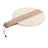 Tagliere tondo in marmo bianco e legno di acacia. Vassoio versatile perfetto come antipastiera da portata. Acquista online su Savino Arte e Design!