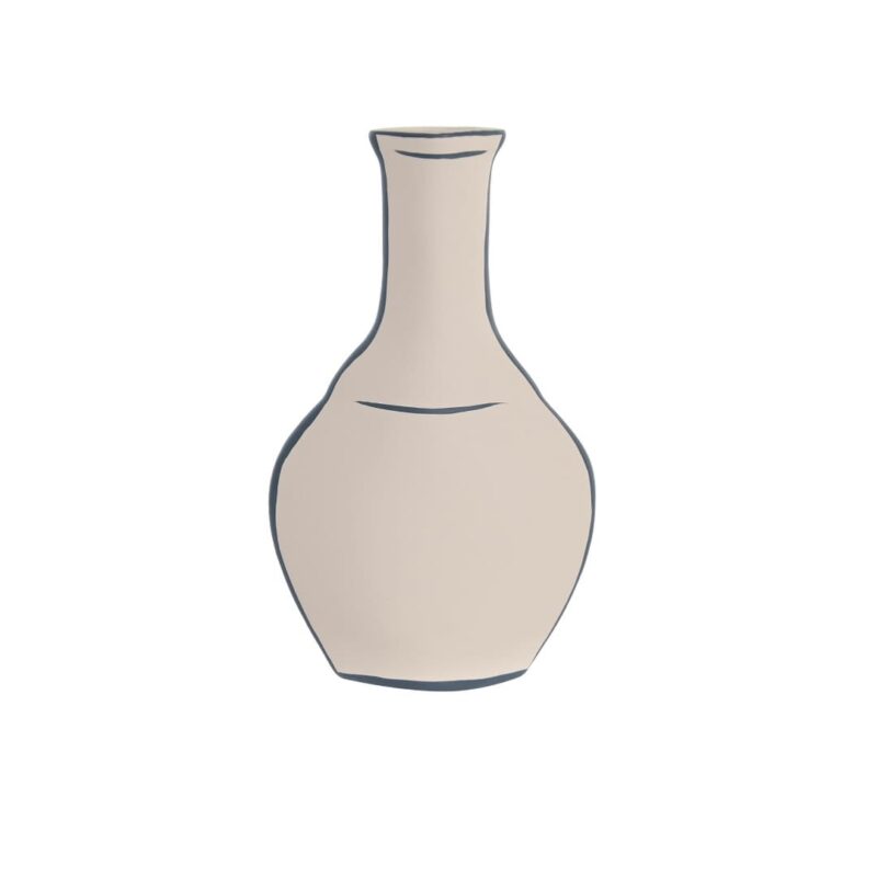 Vaso in terracotta dipinta a mano 18x31 cm. Design artigianale per fiori secchi ed arredo casa. Acquista online su Savino Arte e Design!
