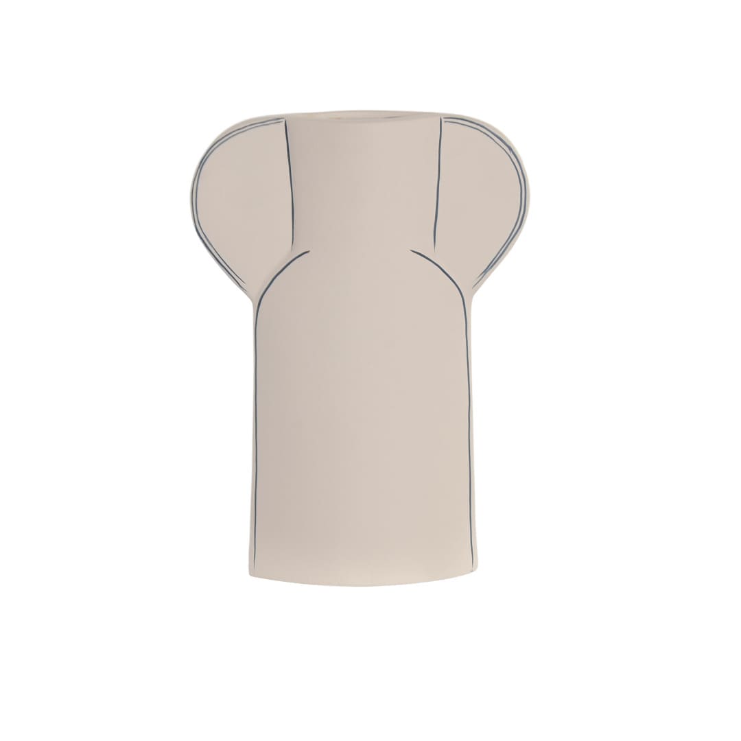 Vaso in terracotta dipinta a mano 20x28 cm. Design moderno con manici scultorei per fiori secchi ed arredo casa. Acquista su Savino Arte e Design!