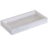 Vassoio in marmo bianco 30,5x15,5 cm con bordi rialzati. Elegante svuotatasche e vassoio d'arredo per bagno e zona giorno.