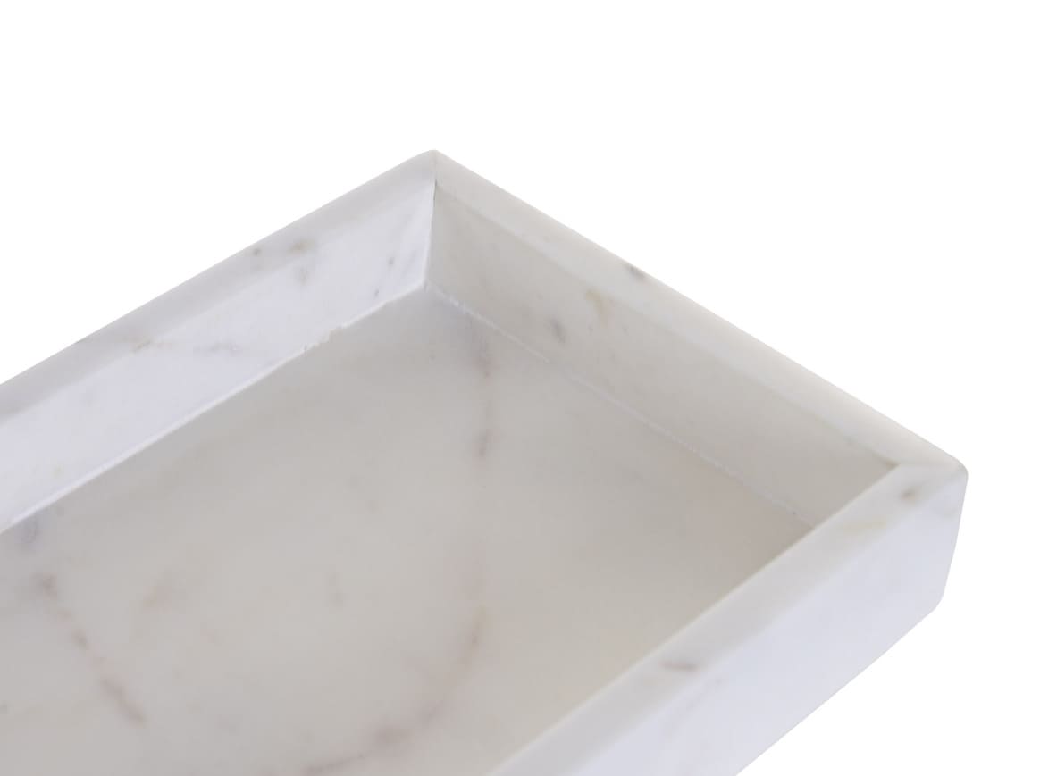 ITEM Vassoio Svuotatasche Rettangolare in Marmo Bianco 30,5x15,5 cm - immagine 2