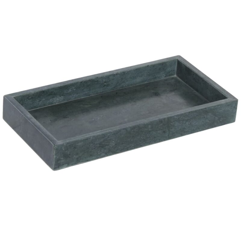 Vassoio svuotatasche da ingresso in marmo verde 30,5x15,5 cm. Elegante vassoio d'arredo per chiavi, monete e gioielli. Acquista online su Savino Arte e Design!